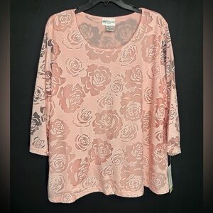 Rebeca Malone Rose Print Women's Topsize XL brand new w tags